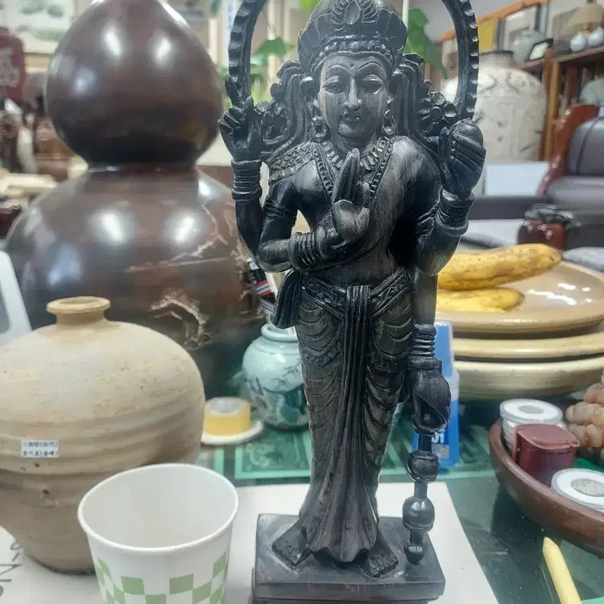 [BUNJANG] Wooden Asian Style Sculpture Ornament / 목조 아시아 신상 조각상 장식품