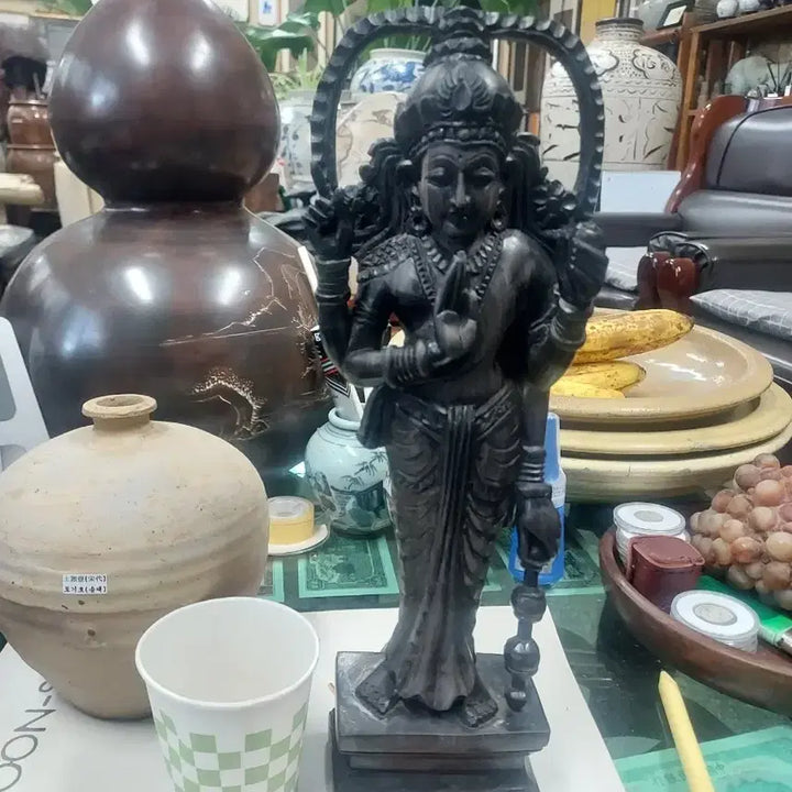 [BUNJANG] Wooden Asian Style Sculpture Ornament / 목조 아시아 신상 조각상 장식품