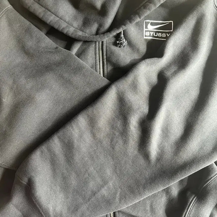 [BUNJANG] Nike x Stussy Washed Fleece Hoodie Black / 나이키 x 스투시 풀 집 워시드 플리스 후드 블랙
