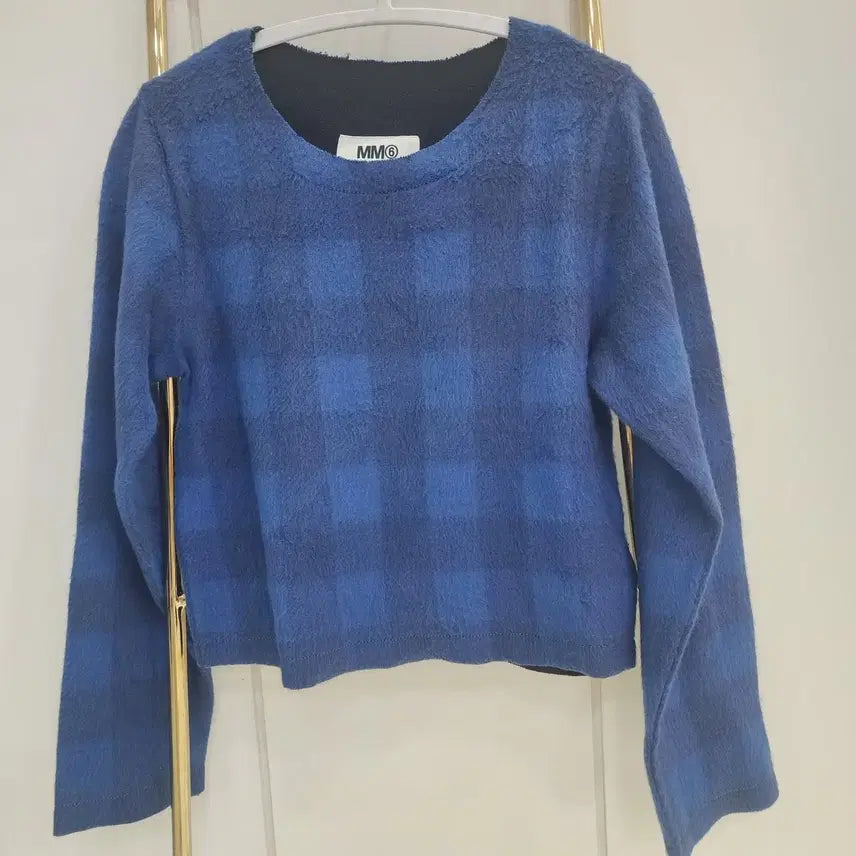 [BUNJANG] MM6 Maison Margiela Blue Check Pattern Knit Sweater / MM6 메종마르지엘라 ㅁ블루 체크 패턴 니트