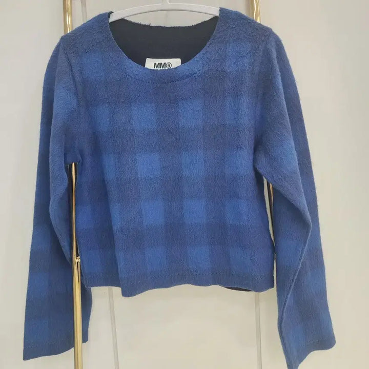 [BUNJANG] MM6 Maison Margiela Blue Check Pattern Knit Sweater / MM6 메종마르지엘라 ㅁ블루 체크 패턴 니트