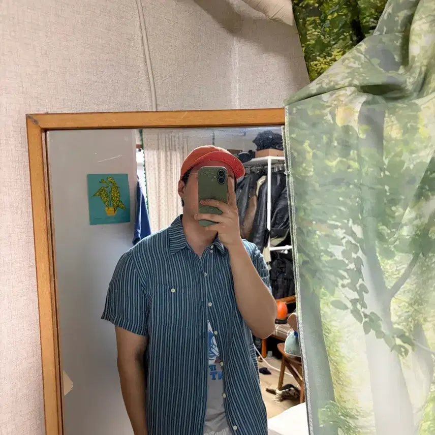 [SOLD OUT] L) 롯지 벨로 셔츠 블루 린넨 100