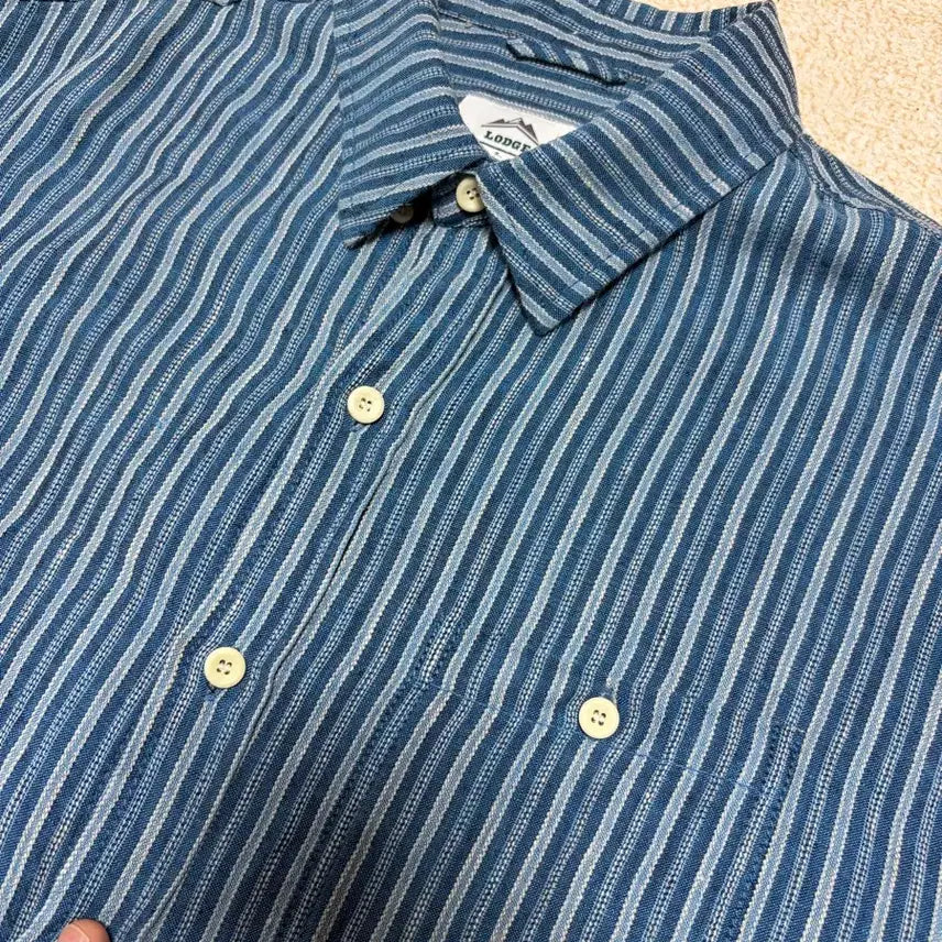[SOLD OUT] L) 롯지 벨로 셔츠 블루 린넨 100
