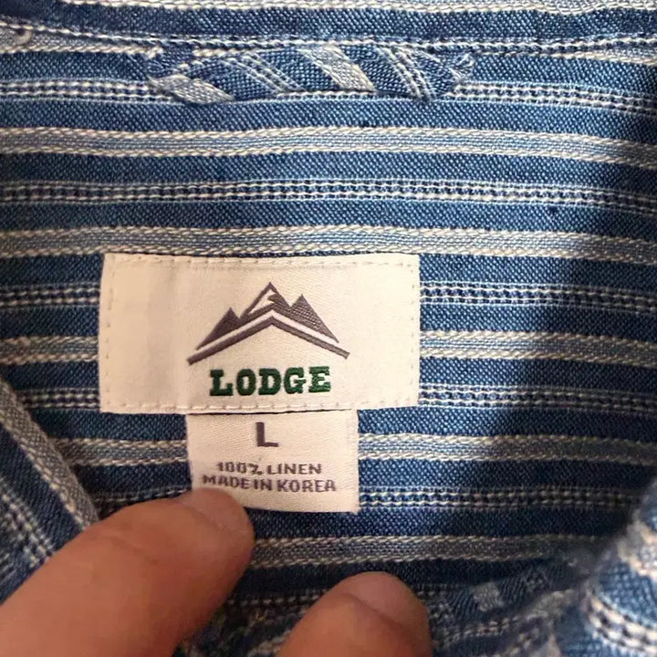 [SOLD OUT] L) 롯지 벨로 셔츠 블루 린넨 100