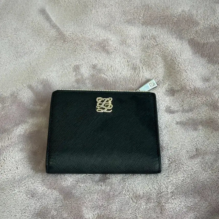 [BUNJANG] Louis Quatorze Gold Bar Bifold Half Wallet Black / 루이까또즈 골드바 바이폴드 하프지갑 블랙