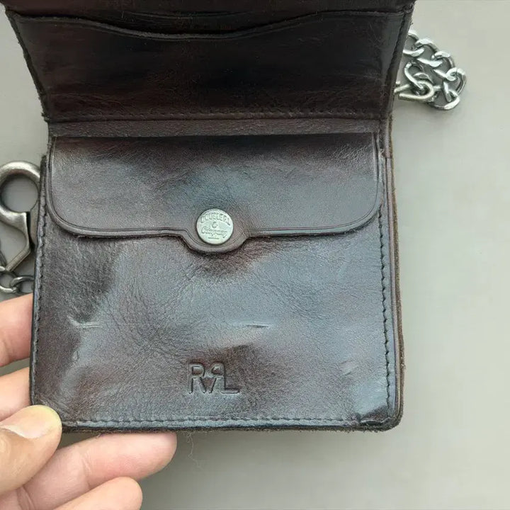 [SOLD OUT] RRL 레더 콘초 엔벨롭 체인 월렛