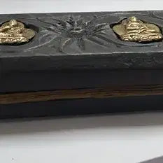 [BUNJANG] Gilt-Bronze Inlaid Wooden Buddhist Scripture &amp; Tibetan Manuscript Antique / 금동불 감입 목제 경판 및 티베트어 필사 본생경 불경 불교 골동품 수집품