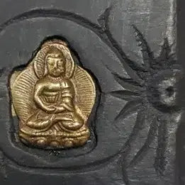 [BUNJANG] Gilt-Bronze Inlaid Wooden Buddhist Scripture &amp; Tibetan Manuscript Antique / 금동불 감입 목제 경판 및 티베트어 필사 본생경 불경 불교 골동품 수집품