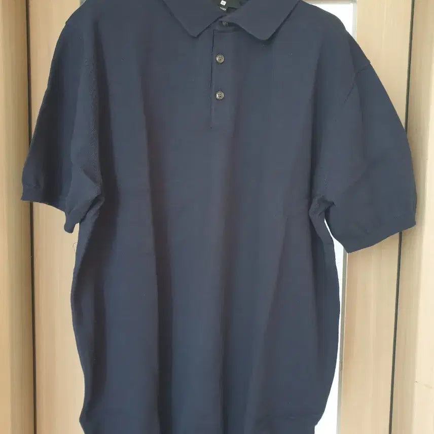[BUNJANG] Ivory Knit Short Sleeve T-Shirt (Cotton 100%) / 네이비 니트 반팔 티셔츠100 (면100%/새거)