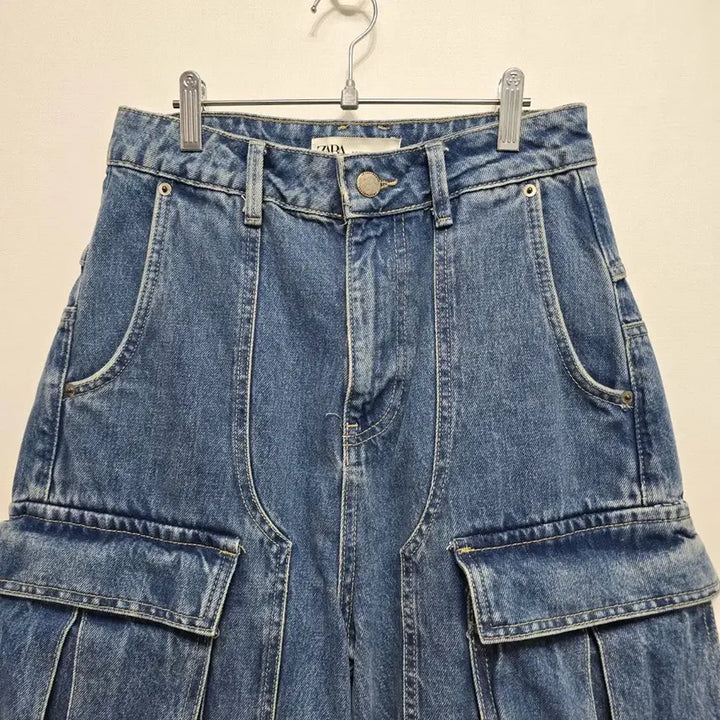 [BUNJANG] ZARA Utility Cargo Denim Wide Pants / 자라 유틸리티 카고 데님  와이드 팬츠