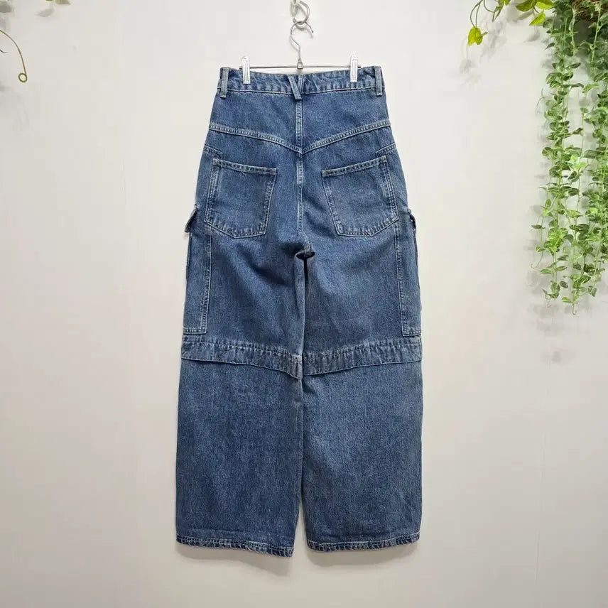 [BUNJANG] ZARA Utility Cargo Denim Wide Pants / 자라 유틸리티 카고 데님  와이드 팬츠