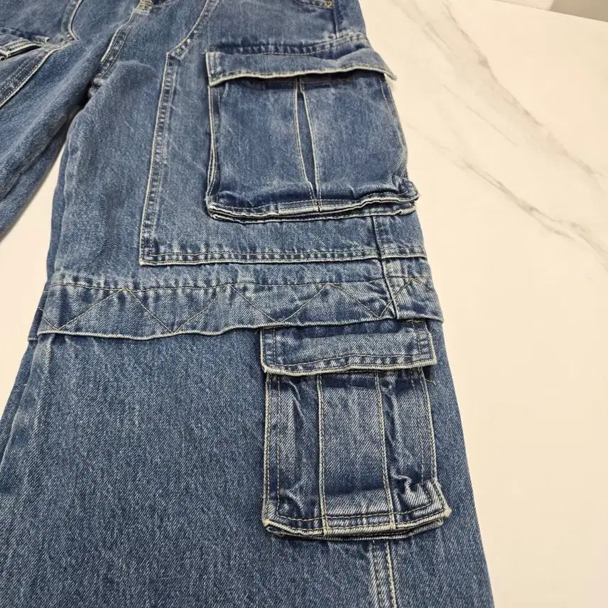 [BUNJANG] ZARA Utility Cargo Denim Wide Pants / 자라 유틸리티 카고 데님  와이드 팬츠
