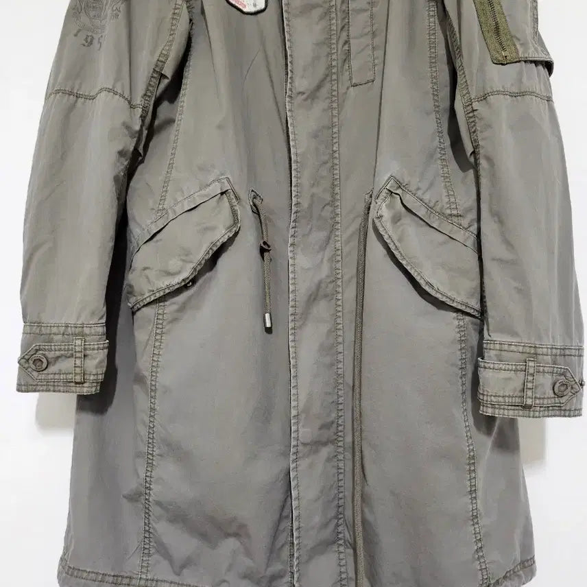 [BUNJANG] Buckaroo Vintage Y2K Long Hooded Coat XL / 버커루 빈티지  y2k야상 후드 카키색상  롱 코트 XL.