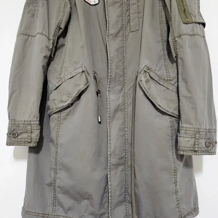 [BUNJANG] Buckaroo Vintage Y2K Long Hooded Coat XL / 버커루 빈티지  y2k야상 후드 카키색상  롱 코트 XL.