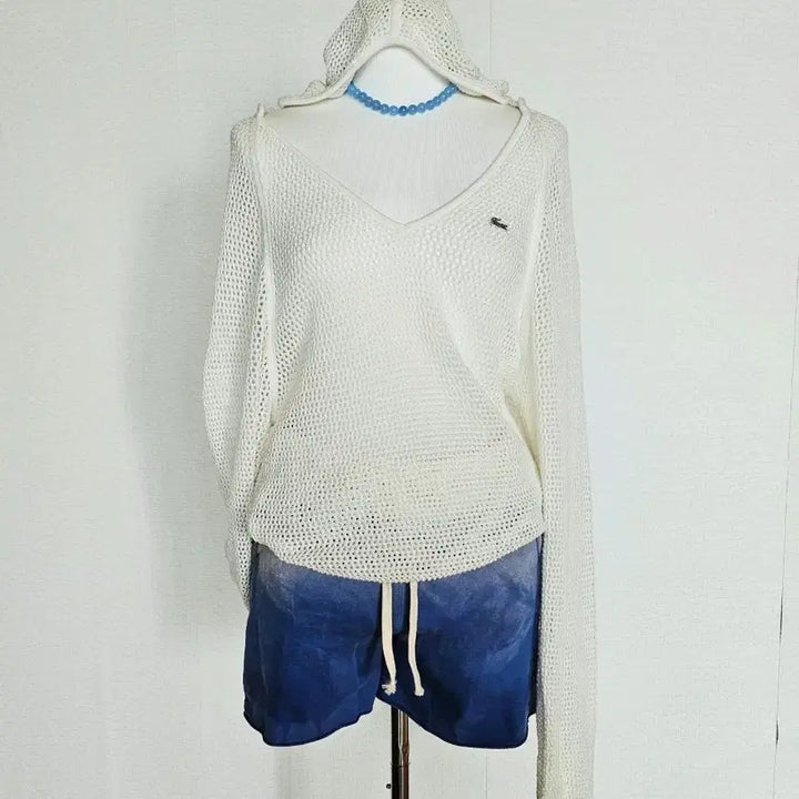 [BUNJANG] Lacoste Crochet Hooded Knit / 라코스테  크로쉐 후드 니트