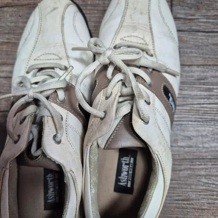 [BUNJANG] Ashworth Golf Shoes (White/Brown) / Ashworth 골프화 흰색/갈색