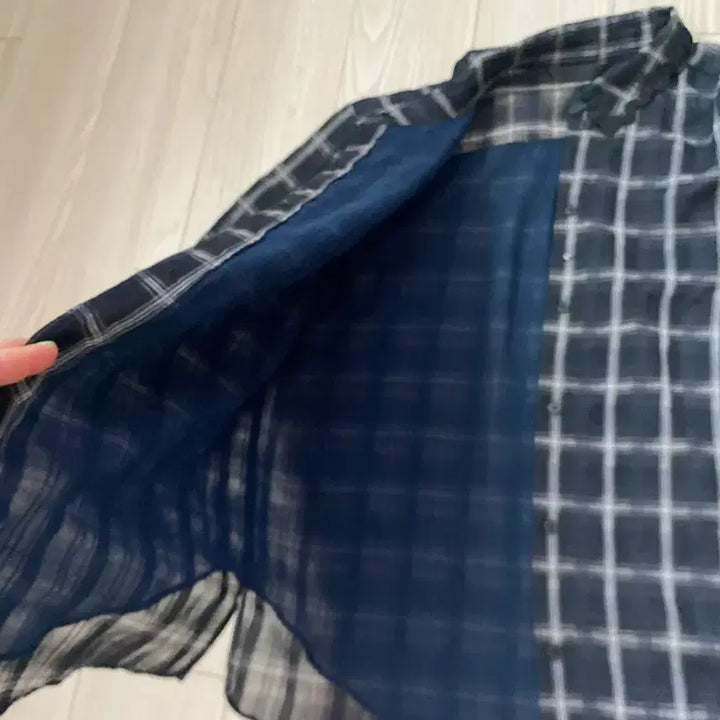 [BUNJANG] CC Collect Black Checkered 3/4 Sleeve Shirt / 씨씨콜렉트 칠부소매 블랙체크 셔츠 55