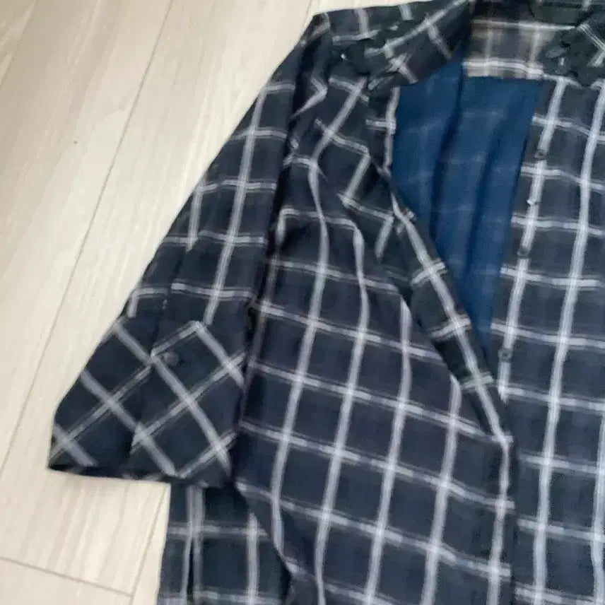 [BUNJANG] CC Collect Black Checkered 3/4 Sleeve Shirt / 씨씨콜렉트 칠부소매 블랙체크 셔츠 55