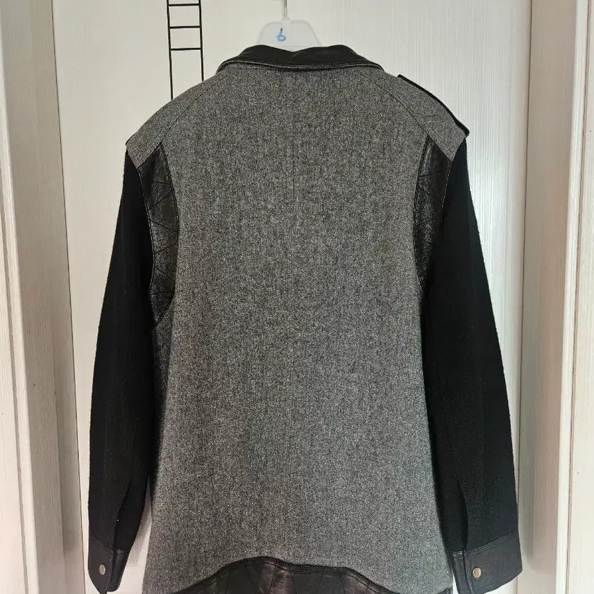[BUNJANG] Maje Lambskin Wool Color Block Blouson Jacket / 마쥬 양가죽 배색 울 블루종 자켓