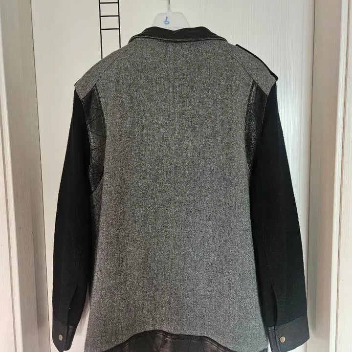 [BUNJANG] Maje Lambskin Wool Color Block Blouson Jacket / 마쥬 양가죽 배색 울 블루종 자켓