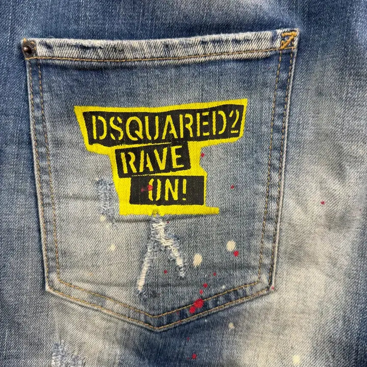 [BUNJANG] Dsquared2 RAVE ON Denim Shorts / [정품 / 희귀] 디스퀘어드2 RAVE ON 데님 반바지