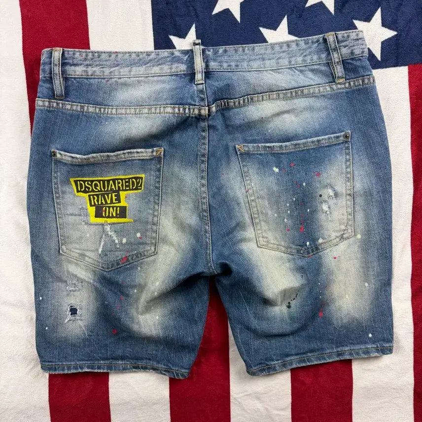 [BUNJANG] Dsquared2 RAVE ON Denim Shorts / [정품 / 희귀] 디스퀘어드2 RAVE ON 데님 반바지
