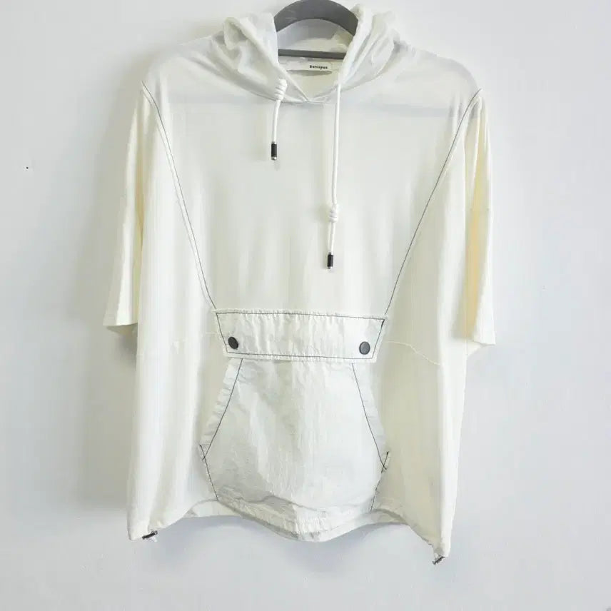 [BUNJANG] Bonispax Oversized Short-Sleeve Hoodie Ivory / Bonispax 반팔 후드티 free아이보리 오버핏