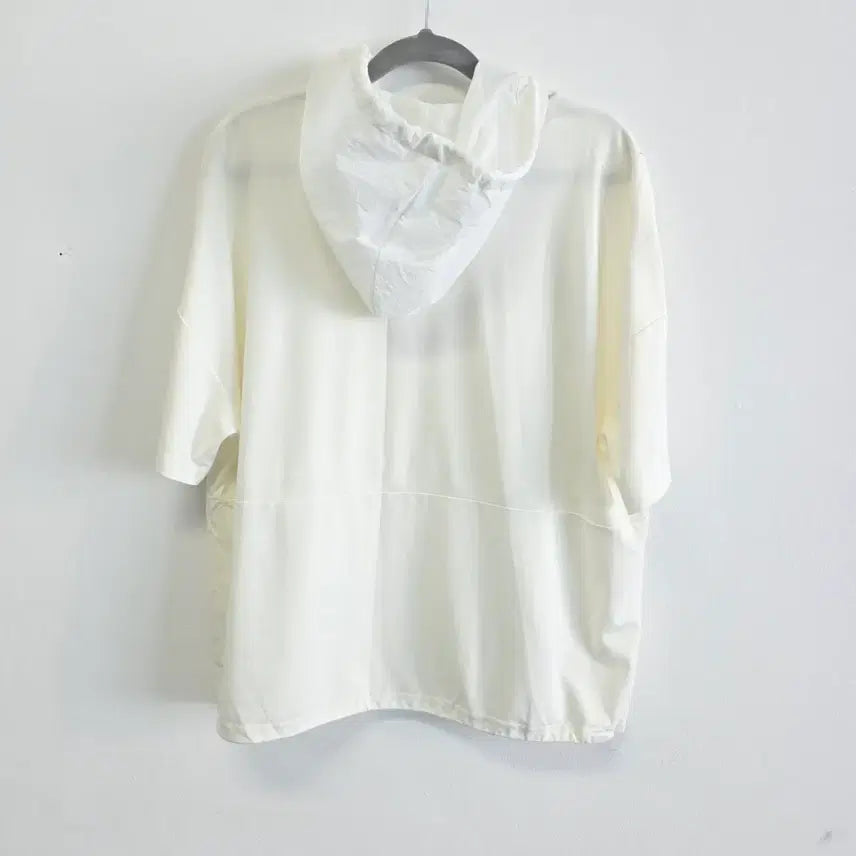 [BUNJANG] Bonispax Oversized Short-Sleeve Hoodie Ivory / Bonispax 반팔 후드티 free아이보리 오버핏