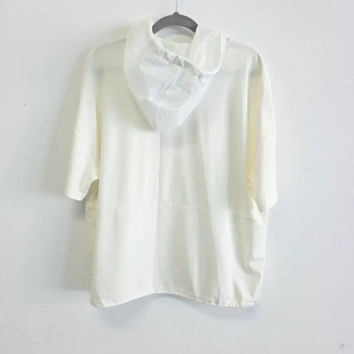[BUNJANG] Bonispax Oversized Short-Sleeve Hoodie Ivory / Bonispax 반팔 후드티 free아이보리 오버핏