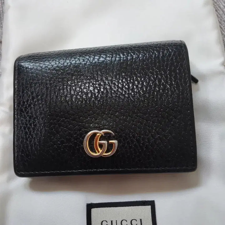 [BUNJANG] Gucci Marmont Bi-fold Wallet Black / 구찌 마몬트 반지갑 블랙 GG로고
