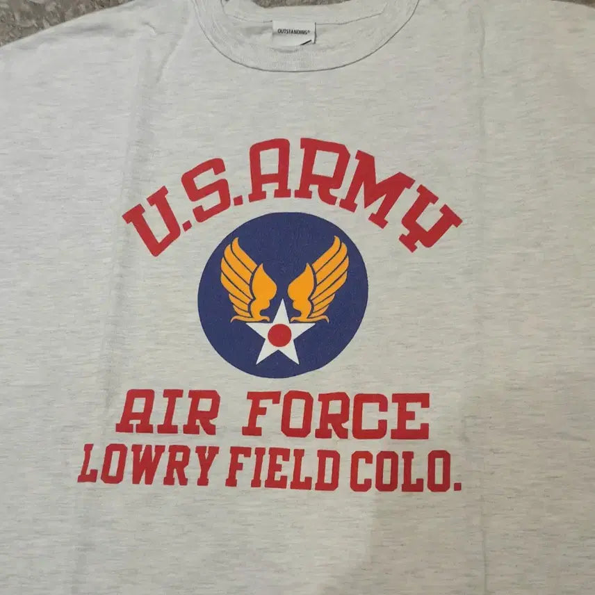 [BUNJANG] Outstanding Airforce Ash Grey Short Sleeve Shirt (L) / 아웃스탠딩 에어포스 에쉬그레이 반팔 (L)