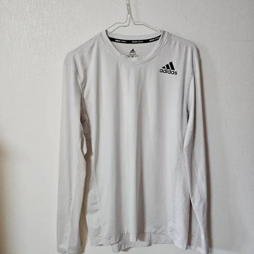 [BUNJANG] Adidas Techfit Long Sleeve White T-shirt / 아디다스 테크핏 긴팔 화이트 L