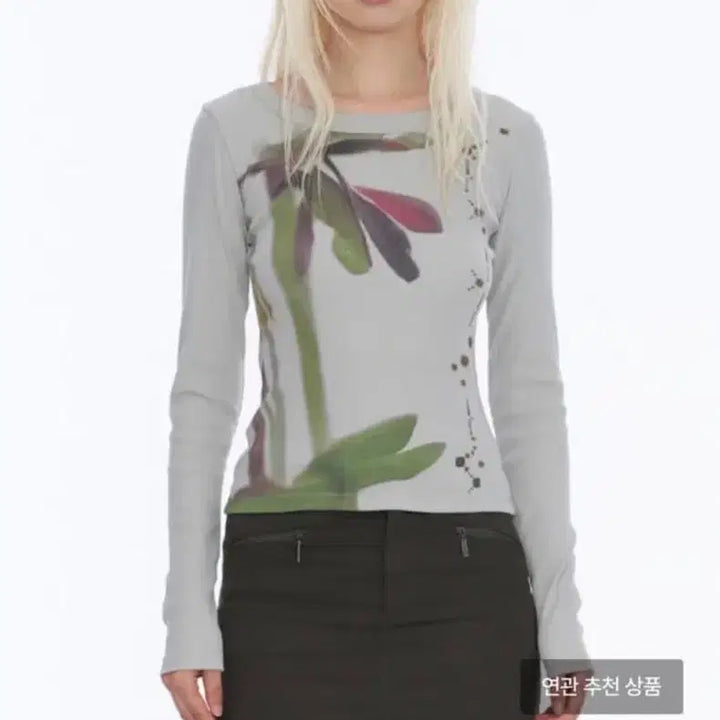 [BUNJANG] Wellbeing Express Flower Graphic Long Sleeve Shirt / 웰빙익스프레스 플라워 그래픽 롱슬리브 m