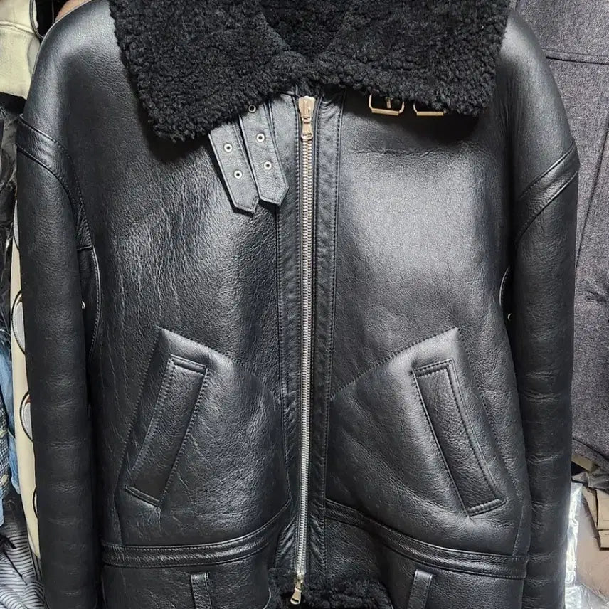 [BUNJANG] Andersson Bell Sheepskin Leather Jacket / 블랙 무스탕 양가죽 자켓 - 앤더슨벨