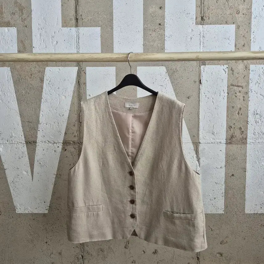 [BUNJANG] Celebshop Linen Blend Loose Fit Vest / 셀렙샵 아마혼방 루즈핏 베스트