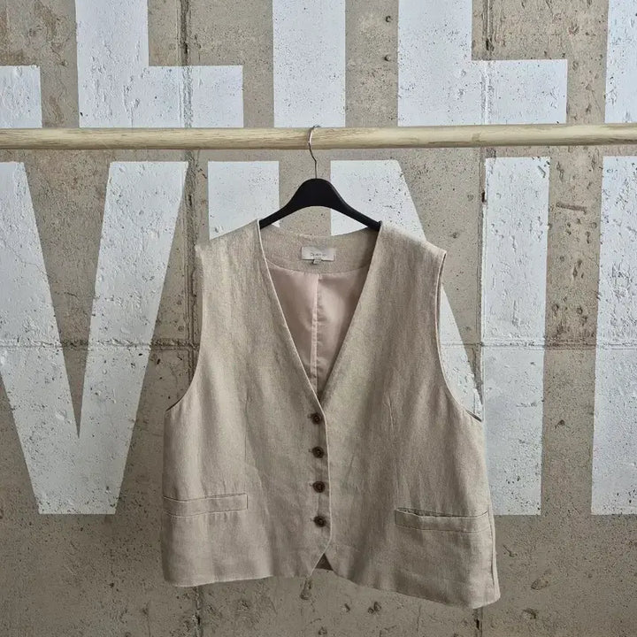 [BUNJANG] Celebshop Linen Blend Loose Fit Vest / 셀렙샵 아마혼방 루즈핏 베스트