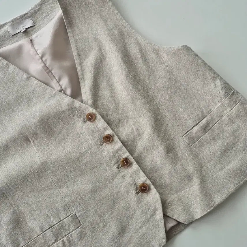[BUNJANG] Celebshop Linen Blend Loose Fit Vest / 셀렙샵 아마혼방 루즈핏 베스트