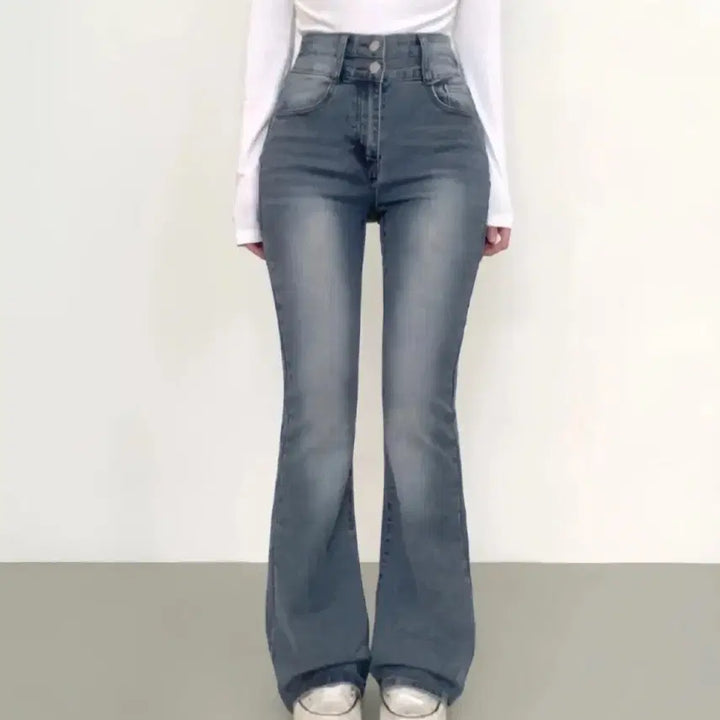 [BUNJANG] High Waist Bootcut Jeans / 하이웨스트 부츠컷 청바지