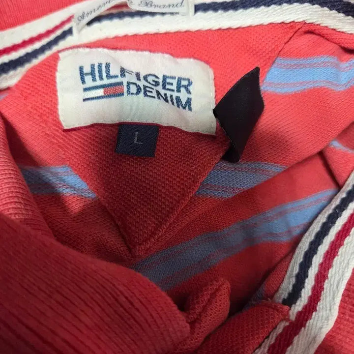 [BUNJANG] Tommy Hilfiger Denim Stripe Polo Shirt L / 타미힐피거 데님 스트라이프 카라티 L