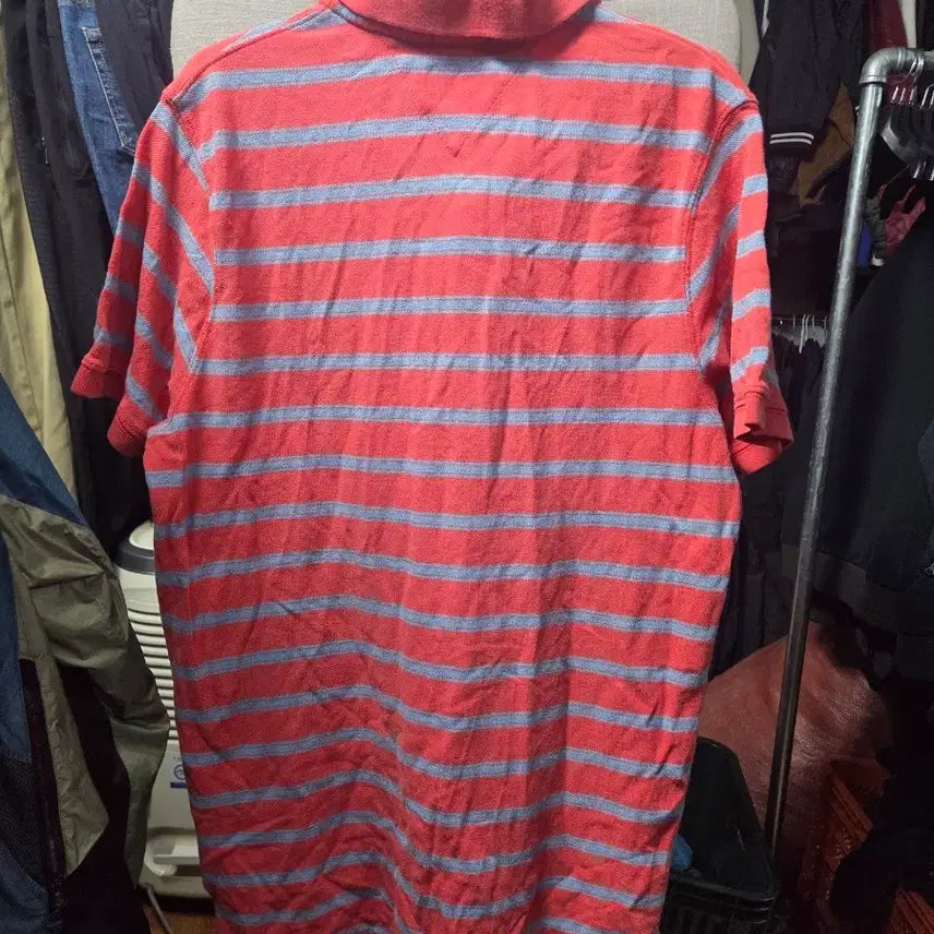 [BUNJANG] Tommy Hilfiger Denim Stripe Polo Shirt L / 타미힐피거 데님 스트라이프 카라티 L