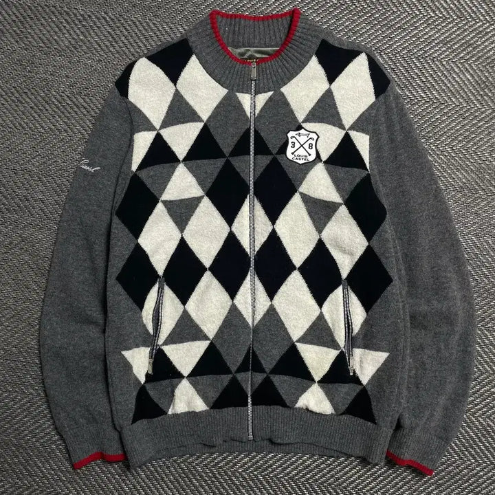 [BUNJANG] Louis Castel Argyle Check Pattern Knit Zip-Up / 루이 까스텔 아가일 체크 패턴 니트 집업o 5241
