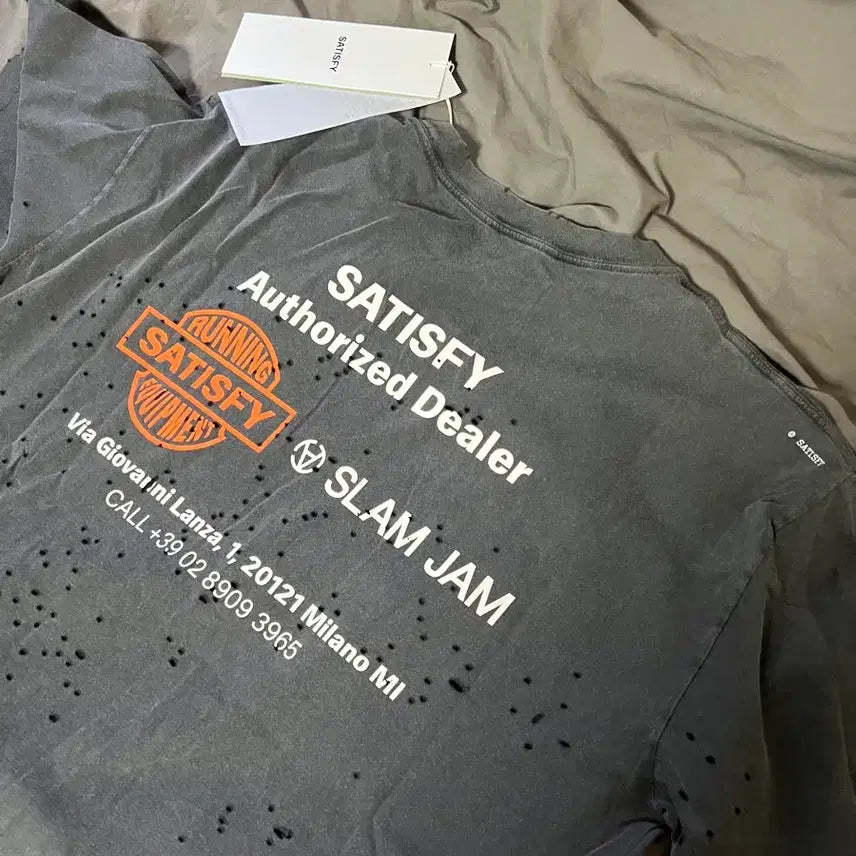 [BUNJANG] Satisfy Moste T-Shirt Slam Jam Collaboration / (L) 한정판 새티스파이 모스테크 반팔 슬램잼 콜라보 새상품