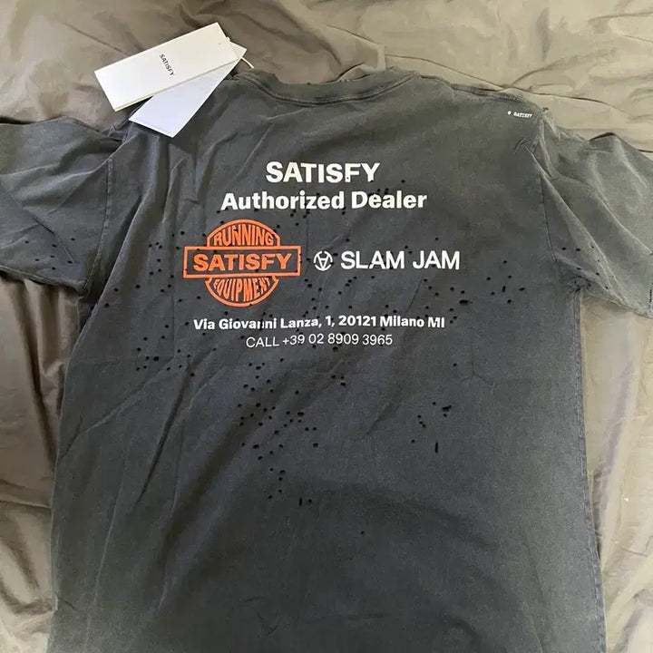 [BUNJANG] Satisfy Moste T-Shirt Slam Jam Collaboration / (L) 한정판 새티스파이 모스테크 반팔 슬램잼 콜라보 새상품