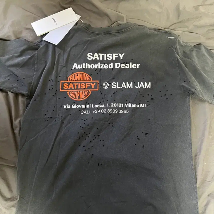 [BUNJANG] Satisfy Moste T-Shirt Slam Jam Collaboration / (L) 한정판 새티스파이 모스테크 반팔 슬램잼 콜라보 새상품