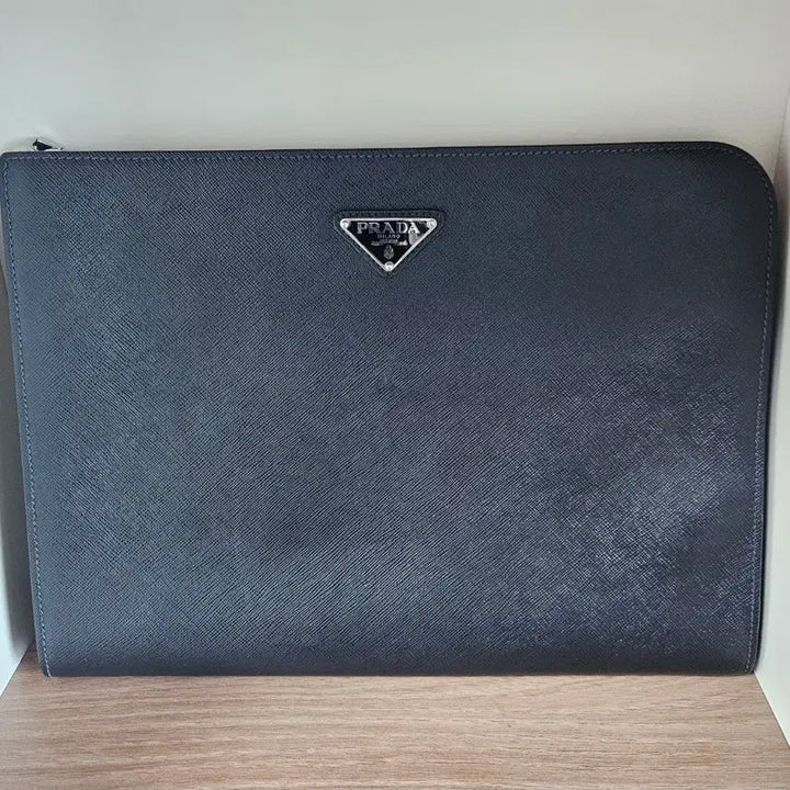 [BUNJANG] Prada Saffiano Leather Clutch Bag / 프라다 블랙 사피아노  클러치 백 (가로33세로25 )