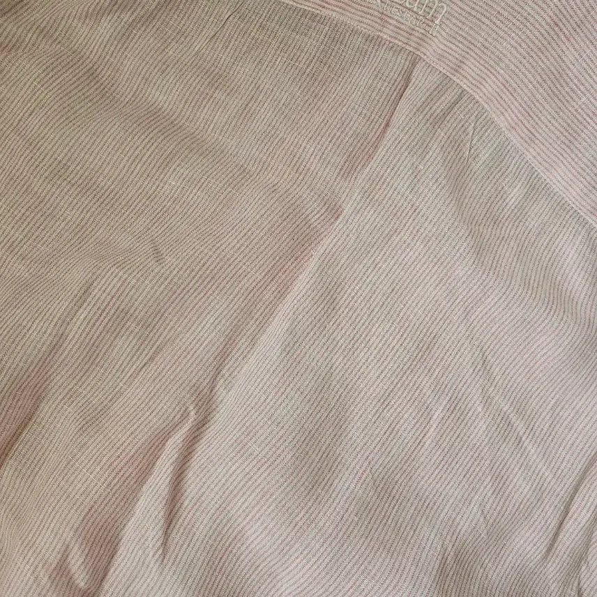 [BUNJANG] Beanpole Pink Striped Linen Shirt / 빈폴 핑크 스트라이프 린넨 셔츠