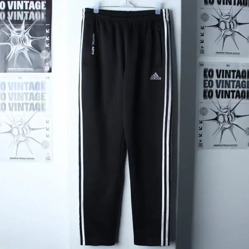 [BUNJANG] Adidas Training Pants Martial Arts Black Silver / (M-L) 아디다스 트레이닝복 바지 마샬아츠 블랙 실버-253C