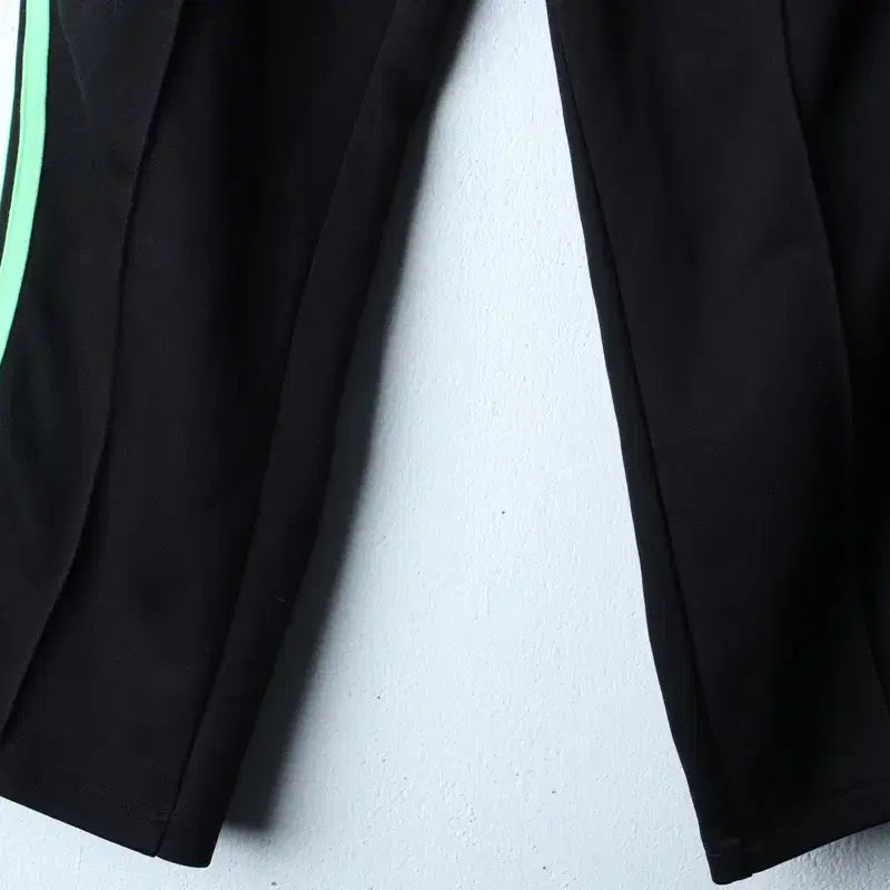 [BUNJANG] Nerdy Training Pants 7-part Black/Green / (M-L) 널디 트레이닝복 바지 7부 블랙 그린 올드스쿨-253D