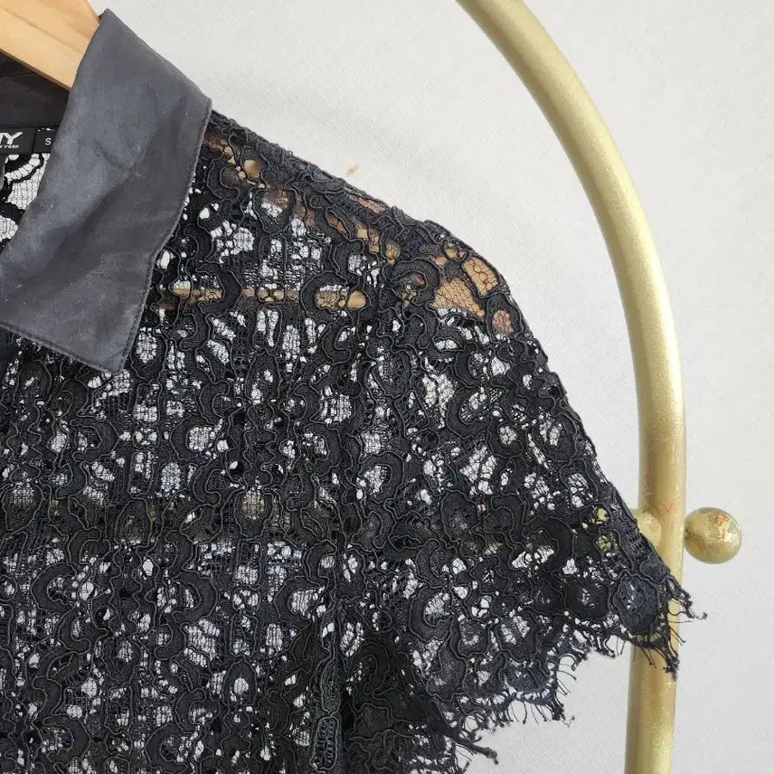 [BUNJANG] DKNY Black Lace Shirt Dress / DKNY 블랙 레이스 셔츠 원피스