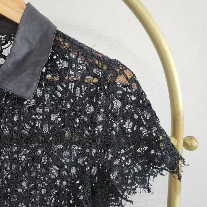 [BUNJANG] DKNY Black Lace Shirt Dress / DKNY 블랙 레이스 셔츠 원피스